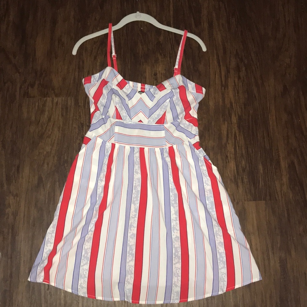 Express red white and blue dress.